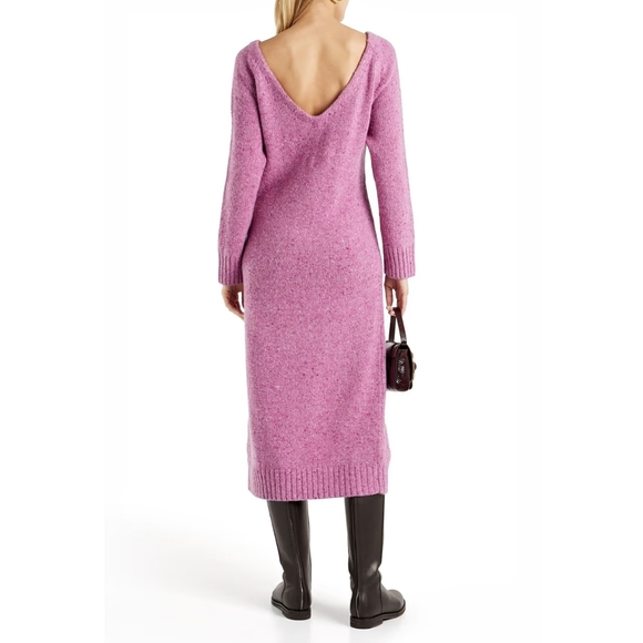Rhode Barbiecore Juno mélange Wool Sweater Knit Midi dress - Picture 14 of 14